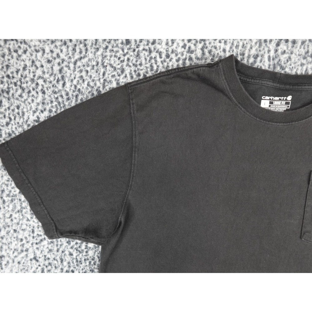 Carhartt Pocket T-Shirt Mens Large‎ Black Loose Fit K87 Workwear Cotton Tee - Picture 2 of 11